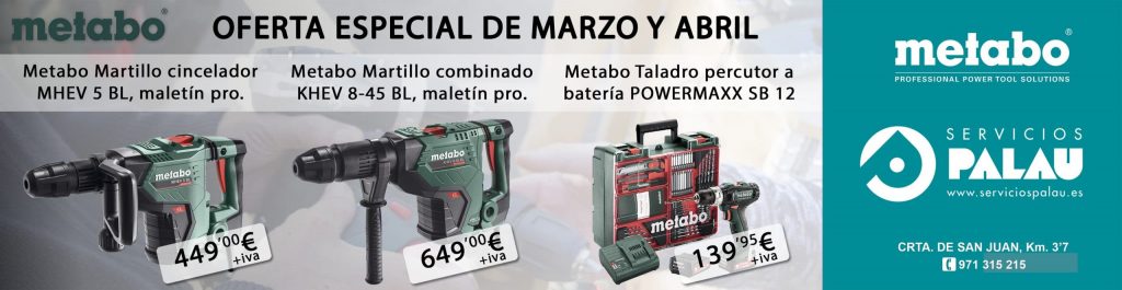 Metabo, ofertas de Marzo y Abril. 1